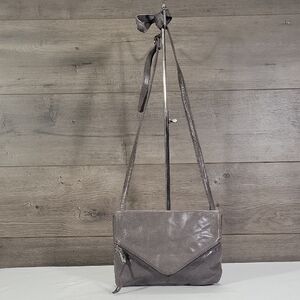 Hobo The Original Gray Leather Crossbody Shoulder Bag